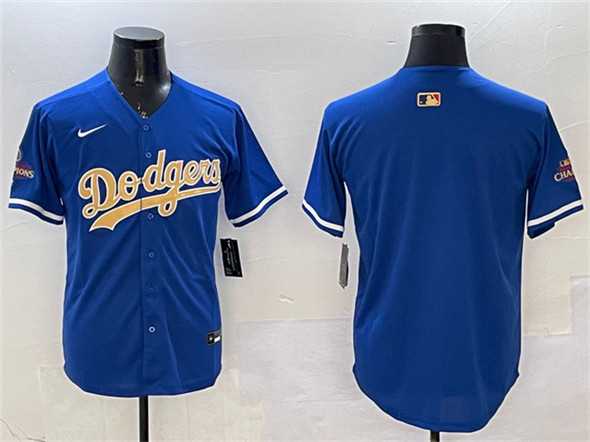 Mens Los Angeles Dodgers Blank Royal 2025 Gold Collection Limited Stitched Jersey